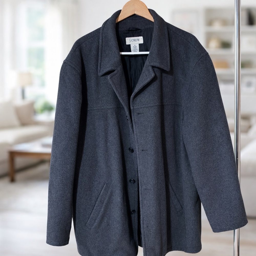 J. Crew Men's Charcoal Pea Coat